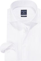 Profuomo Originale slim fit overhemd - mouwlengte 72 cm - twill - wit - Strijkvrij - Boordmaat: 39