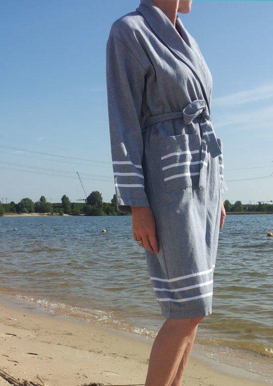 HOMELEVEL sauna handdoek voor hem - Katoenen saunakilt voor mannen - Met klittenband - Zachte, absorberende badstof - One size