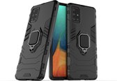 Samsung Galaxy A71 Robuust Kickstand Shockproof Zwart Cover Case Hoesje ABL