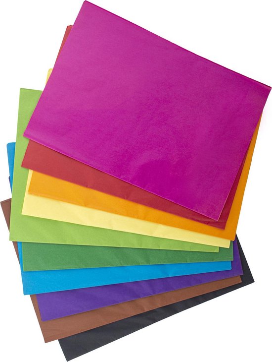 - rozenpapier vloeipapier - 8 verschillende kleuren - 200 vellen 50 x... | bol.com