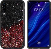 BackCover Spark Glitter TPU + PC voor Huawei P30 Rood