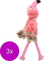 Adori Speeltje Skinny Flamingo Met Piep - Hondenspeelgoed - 3 x 51 cm Assorti