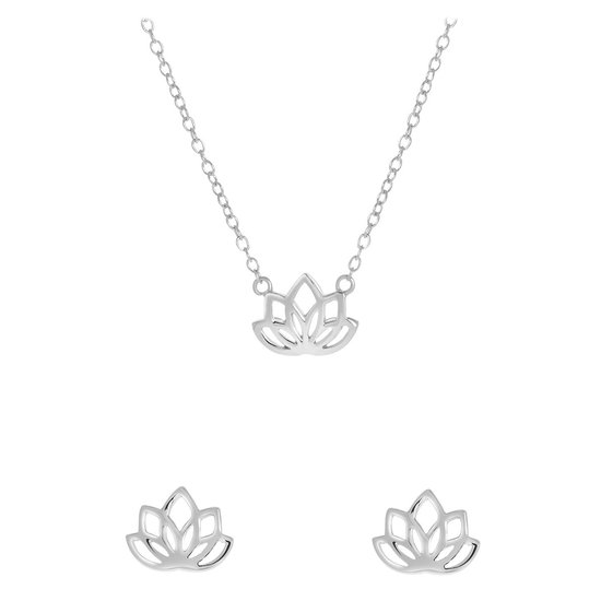 Zilveren set lotus - Lucardi