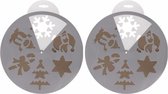 Kerst raamsjablonen kerst plaatjes 30 cm 2 stuks - Raamdecoratie Kerst - Sneeuwspray sjabloon