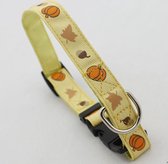 Honden halsband gele met print - M halsband 28-36 cm