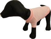 Shirt in het licht roze met mouw voor de hond. - XXS ( rug lengte 17 cm, borst omvang 24 cm, nek omvang 14 cm )