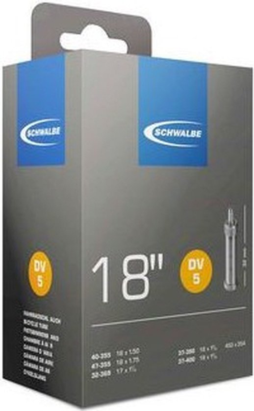 Schwalbe DV5 - Binnenband Fiets - Hollands Ventiel - 32 mm - 18 x 1 1/4 - 1 3/8 - 175 van Schwalbe — afbeelding 3