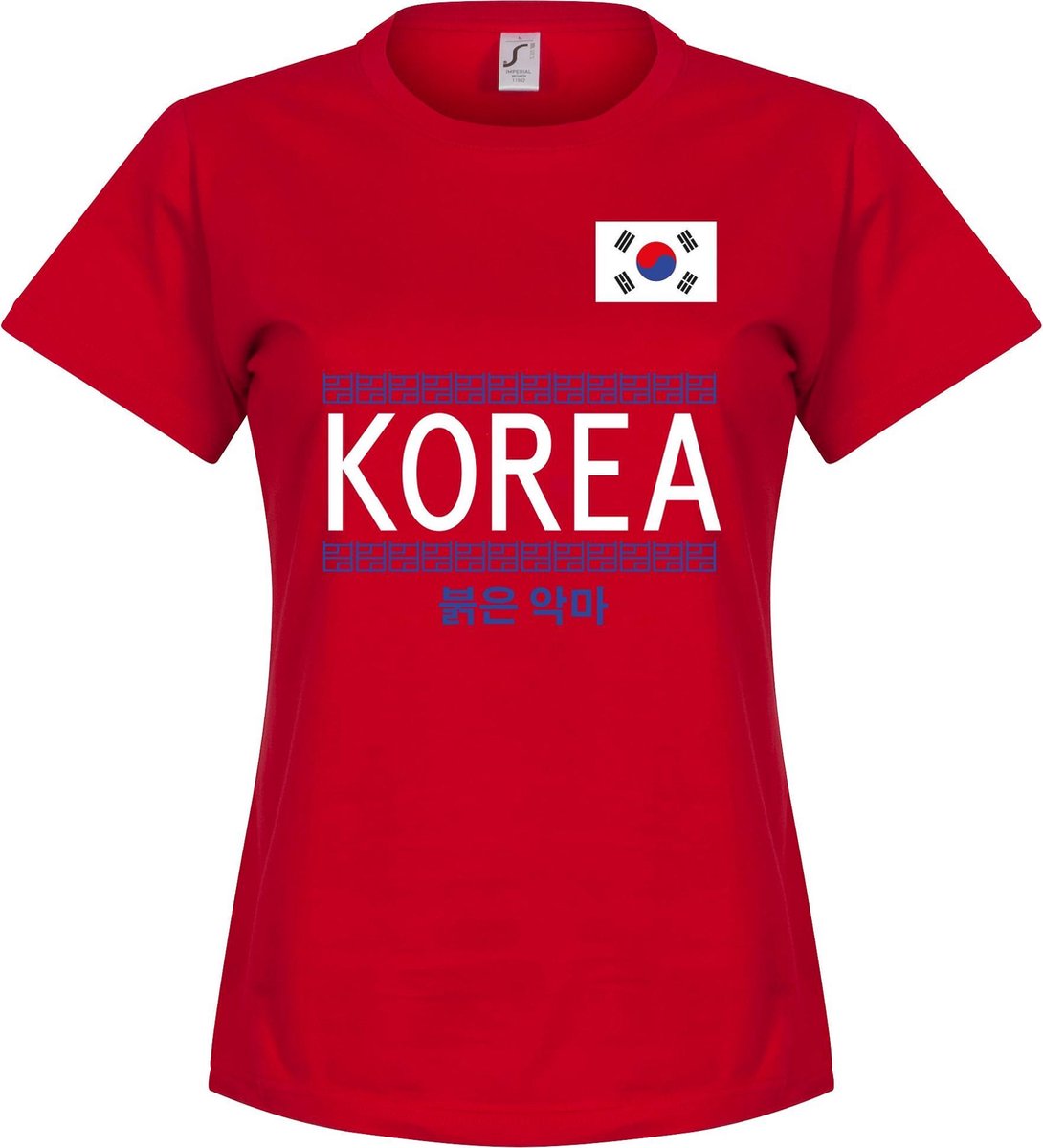Zuid Korea Team Dames T-Shirt - Rood - XXL