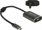 DeLOCK Premium USB-C naar Mini DisplayPort en USB-C PD adapter met DP Alt Mode (4K 60 Hz) / zwart - 0,20 meter