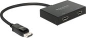 Adaptateur de câble vidéo DeLOCK 87665 0, 3 m DisplayPort 2 x DisplayPort Zwart