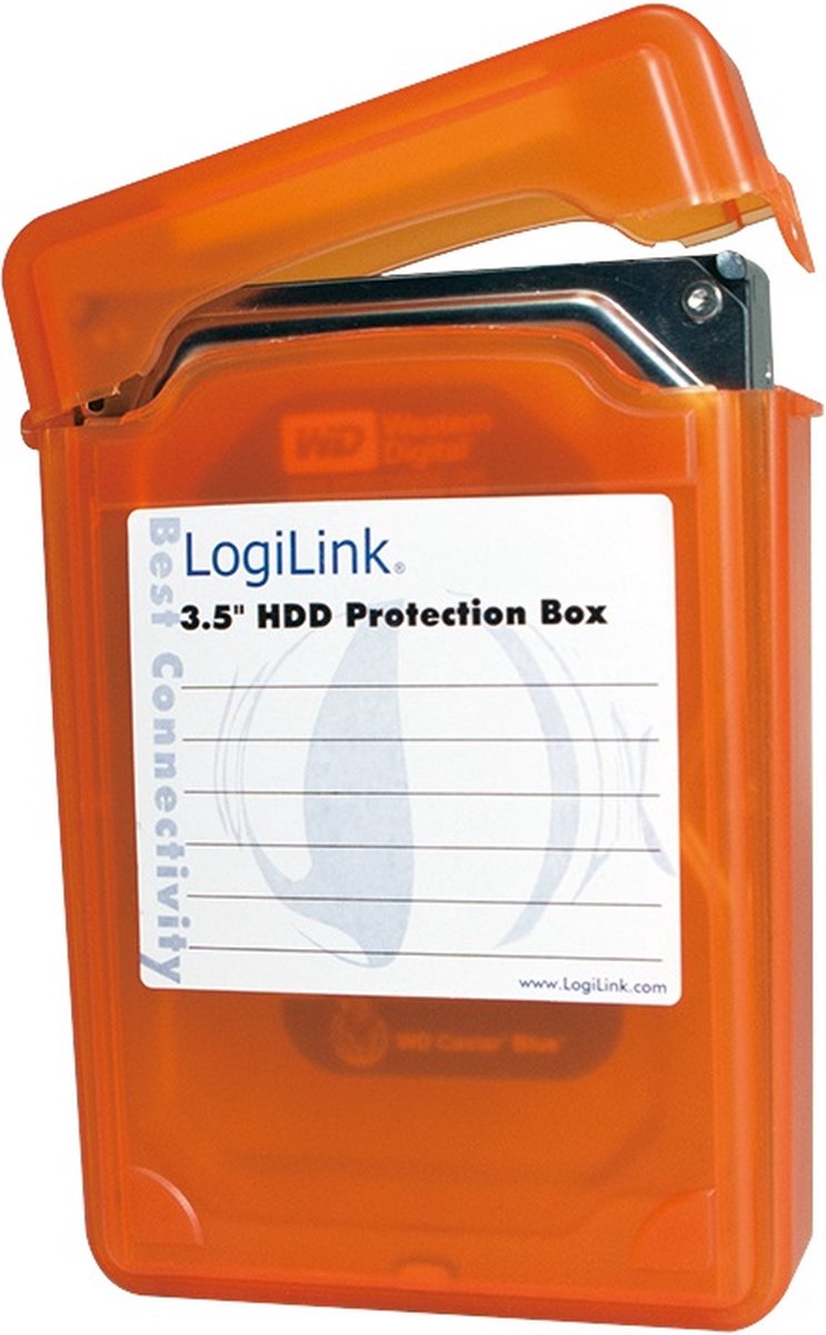 "LogiLink HDD Bescherming-Box voor 3,5"" HDD´s, oranje"