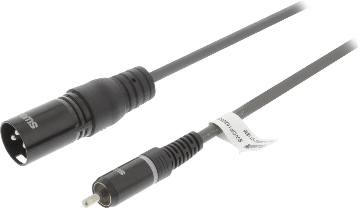 Sweex SWOP15205E30 Xlr Mono Kabel Xlr 3-pins Male - Rca Male 3.0 M Donkergrijs