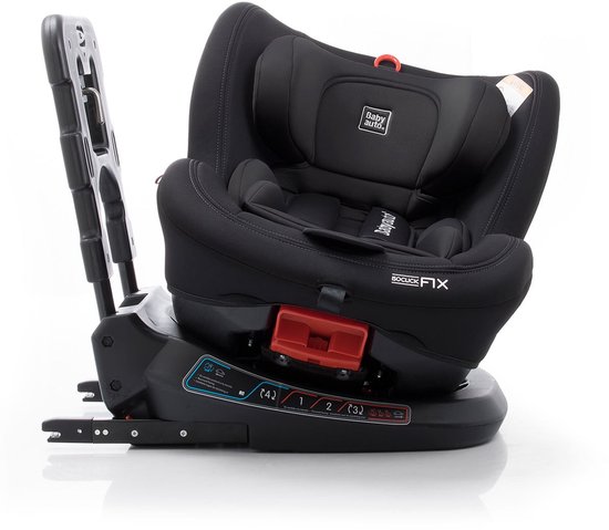 Babyauto Birofix Autostoel - Black/Black - 360 graden draaibaar