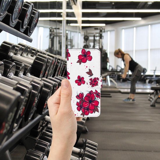 Coque Housse pour Samsung Galaxy S20 Portefeuille Fleur Rouge