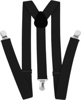 WiseGoods - Elastische Verstelbare Bretels Met Clips - Jarretel - Broekbretels - Broek - Riem Bandjes - Volwassenen - Zwart