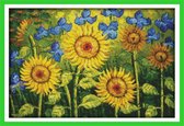 Artstudioclub®  borduurpakketten volwassenen Olieverf zonnebloemen tuin 68 × 48cm