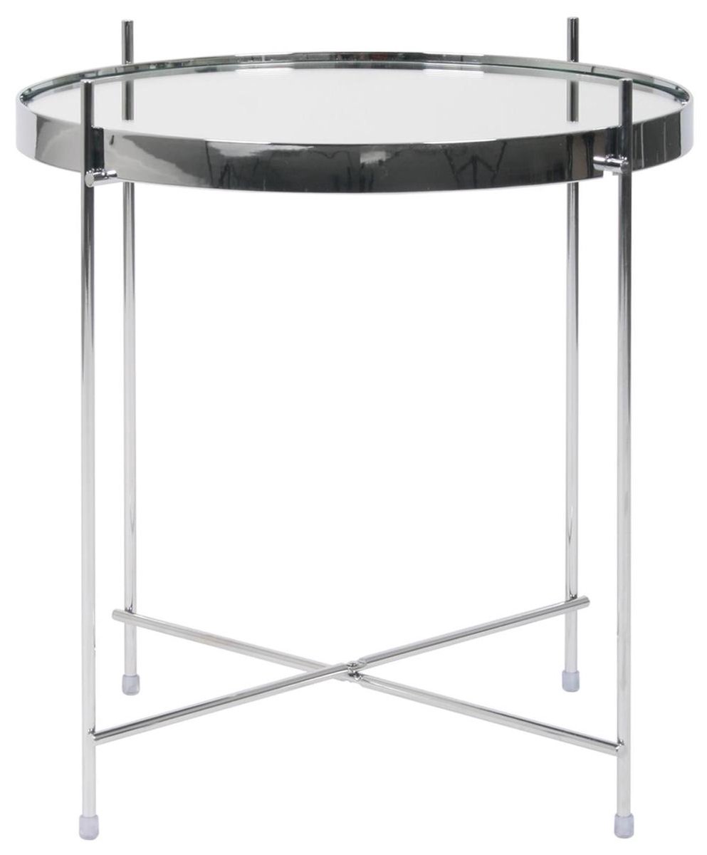 Cupid Bijzettafel Rond 43 cm Glas/ Metaal Zilver