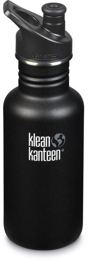 Klean Kanteen Classic Drinking Bottle Sport Cap - Shale Black - 532 ml