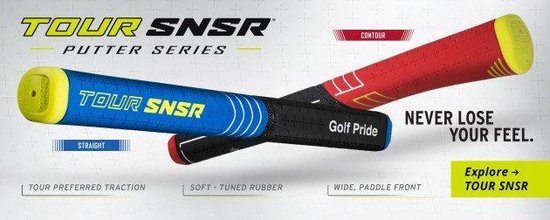 GolfPride Tour SNSR Straight Putter Grip 104cc - Zwart Blauw Geel | | | - GolfPride