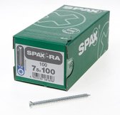 SPAX-Ra 1021010751005 Kozijnschroef, Platverzonken kop, 7.5 x 100, Voldraad, T-STAR plus T30 - WIROX - 100 stuks