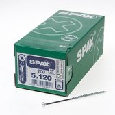 SPAX 1081010501205 Universele schroef, Verzonken kop, 5 x 120, Deeldraad, Kruiskop Z2 - WIROX - 200 stuks