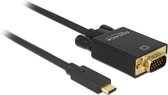 Premium USB-C naar VGA kabel met DP Alt Mode (1920 x 1200) / zwart - 1 meter