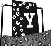 Leopard tekstbord met letter voornaam-leuk voor op een kinderkamer-letter Y