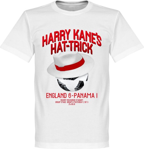 Harry Kane's Panama Hattrick T-Shirt - Wit - 5XL