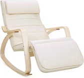 MIRA Home - Lounge stoel - Stoel - Comfortabel - Basic - Hout - Stof - Beige - 67x115x91