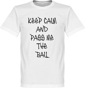 Keep Calm And Pass Me The Ball Handwriting T-Shirt - 5XL