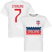 Engeland Sterling 7 Team T-Shirt - Wit - XXXL