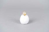 Rasteli Deco Vogel in Ei Wit-Geel D 7.5 cm H 11 cm  Voordeelaanbod van 2 stuks
