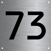 RVS huisnummer 12x12cm nummer 73
