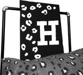 Leopard tekstbord met letter voornaam-leuk voor op een kinderkamer-letter H