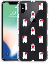 Geschikt voor Apple iPhone X Hoesje Lovely Bears - Designed by Cazy