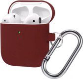 AirPods Hoesje - Siliconen Case - Airpods 1/2 Hoesje - Bordeaux - Burgundy