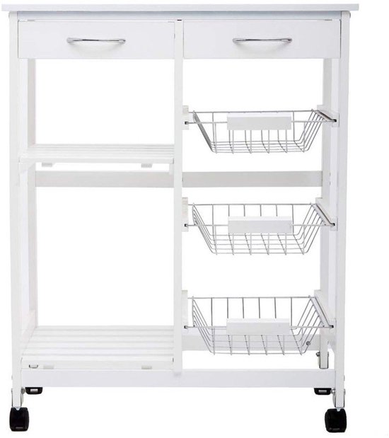 Chariot de cuisine Eazy Living Isaac blanc