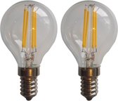 E14 kogellamp G45 2 stuks | LED 4W=40W | warmwit filament 2700K | 230V