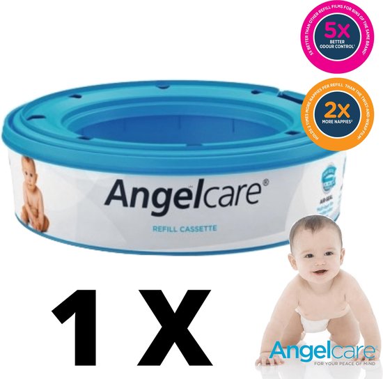 Angelcare 1x Luieremmer Navulverpakking Rond - Originele Navul Cartridge Luiers + E-Book - 