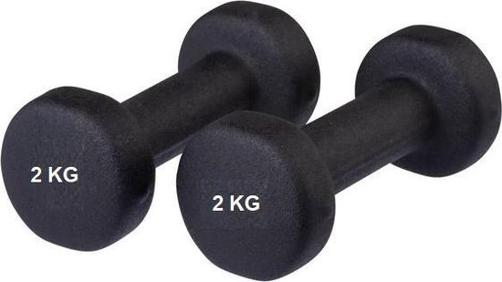 Dumbbells set 2 x 2 kg - Gewichten - Zwart | bol.com