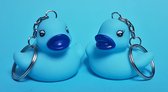 Sleutelhanger badeendje blauw - per 5 sleutelhangers