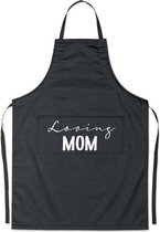 Moederdag | Keuken schort | Zwart met wit | Loving Mom