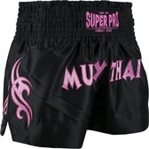 Super Pro Combat Gear Thaiboksshort Fighter Zwart/Roze Extra Extra Small