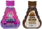 2x Glitterslijm - 1x Eenhoorn Unicorn & 1x bruin Poop slime - slijm pakket