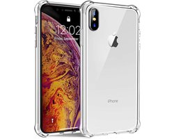Hoesje - Geschikt voor Apple iPhone X - Sterk & Shockproof - Siliconen Shock Case - Hoes Cover - Telefoonhoes - Transparant