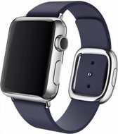 Wabando Kunstleren Bandje moderne gesp Avant-Garde Middernacht Blauw compatibel met Apple Watch 45/44/42 mm