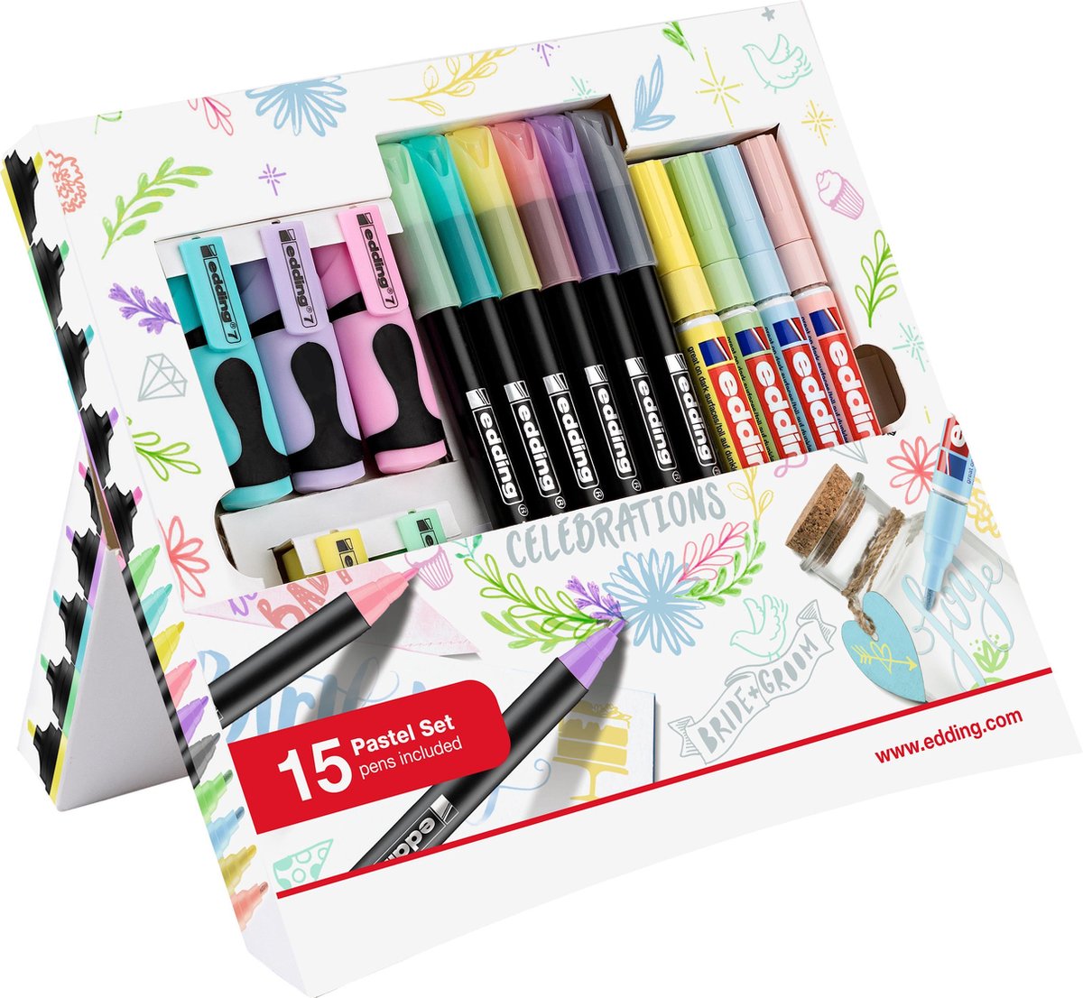 edding alles-in-één Pastel Promotie Set - 15 pastel producten, ideaal om te tekenen