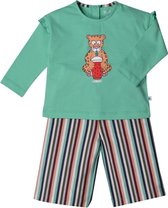 Woody pyjama meisjes - jadegroen - panter - 201-3-PLG-S/744 - maat 56