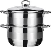 Amboss-Saphire-Stoompan-28cm-RVS-2 jaar garantie-1 stoominzet-1 kookpan stalen deksel