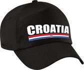 Croatia supporters pet zwart voor dames en heren - Kroatie landen baseball cap - supporter accessoire